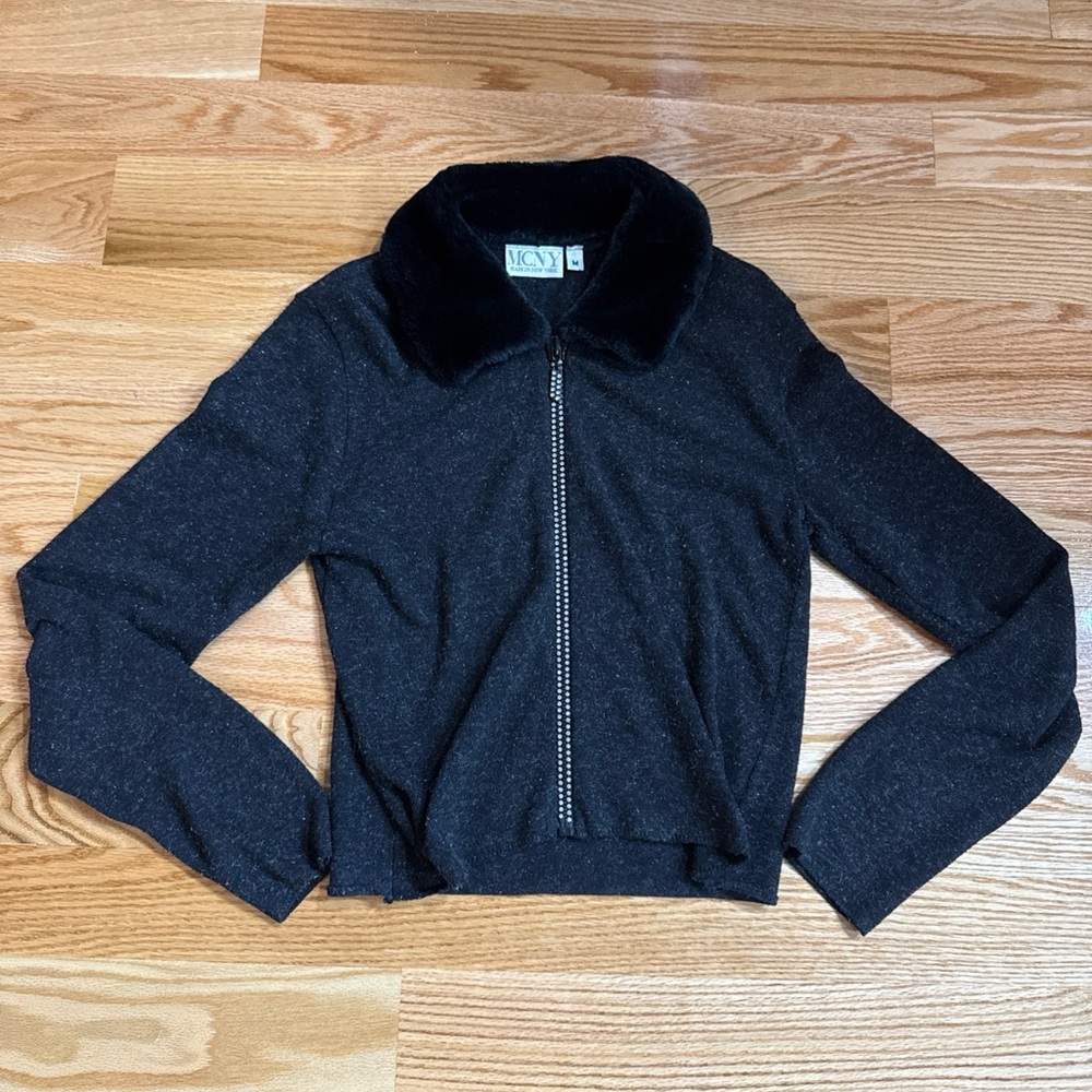 Vintage MCNY Made In New York Womens Size Medium Long Sleeve Top Full Zip